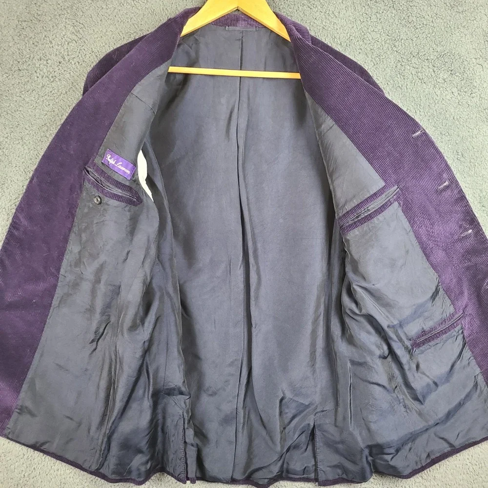 Ralph Lauren Purple Label Mens 46R Purple Corduroy Cashmere Blend Blazer Italy